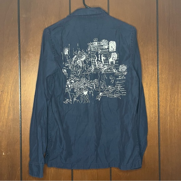 Folk Other - Rare Folk x Goss Bros Button Up Embroidered Long Sleeve Soft Collar Shirt Charm